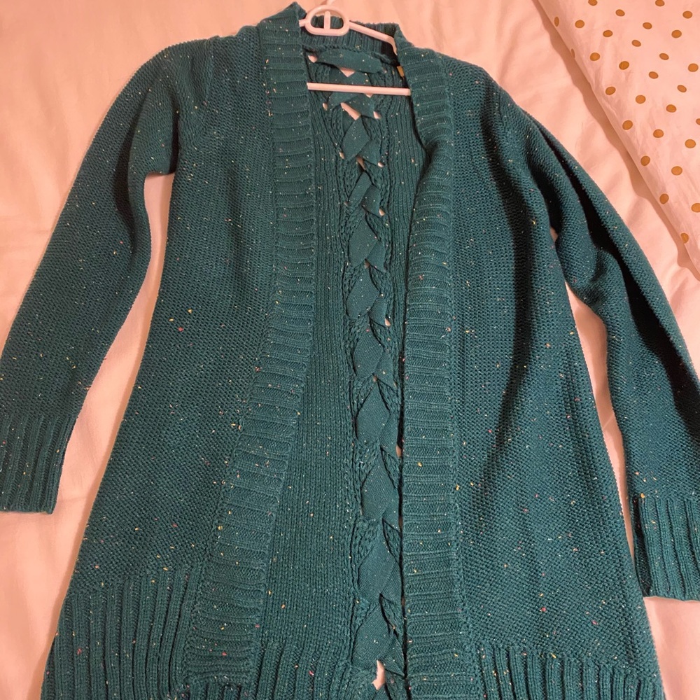 Green cardigan